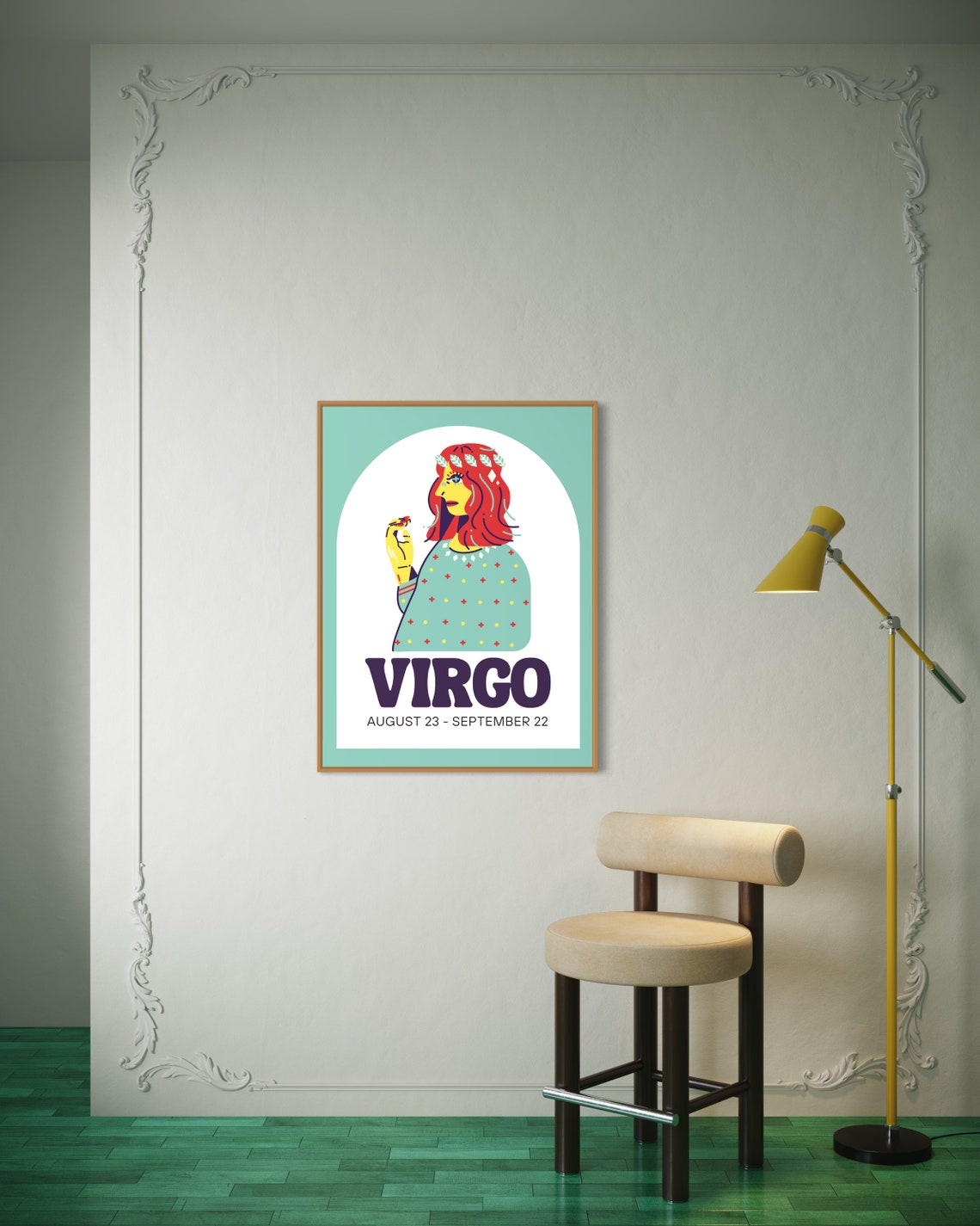 Virgo Retro Astrology Poster - Image 3