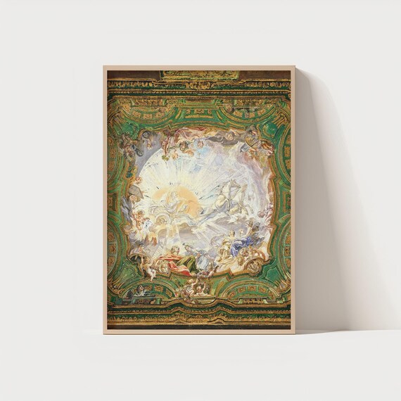 Baroque Ceiling Fresco Grand Historic Palace Interior Art Poster
