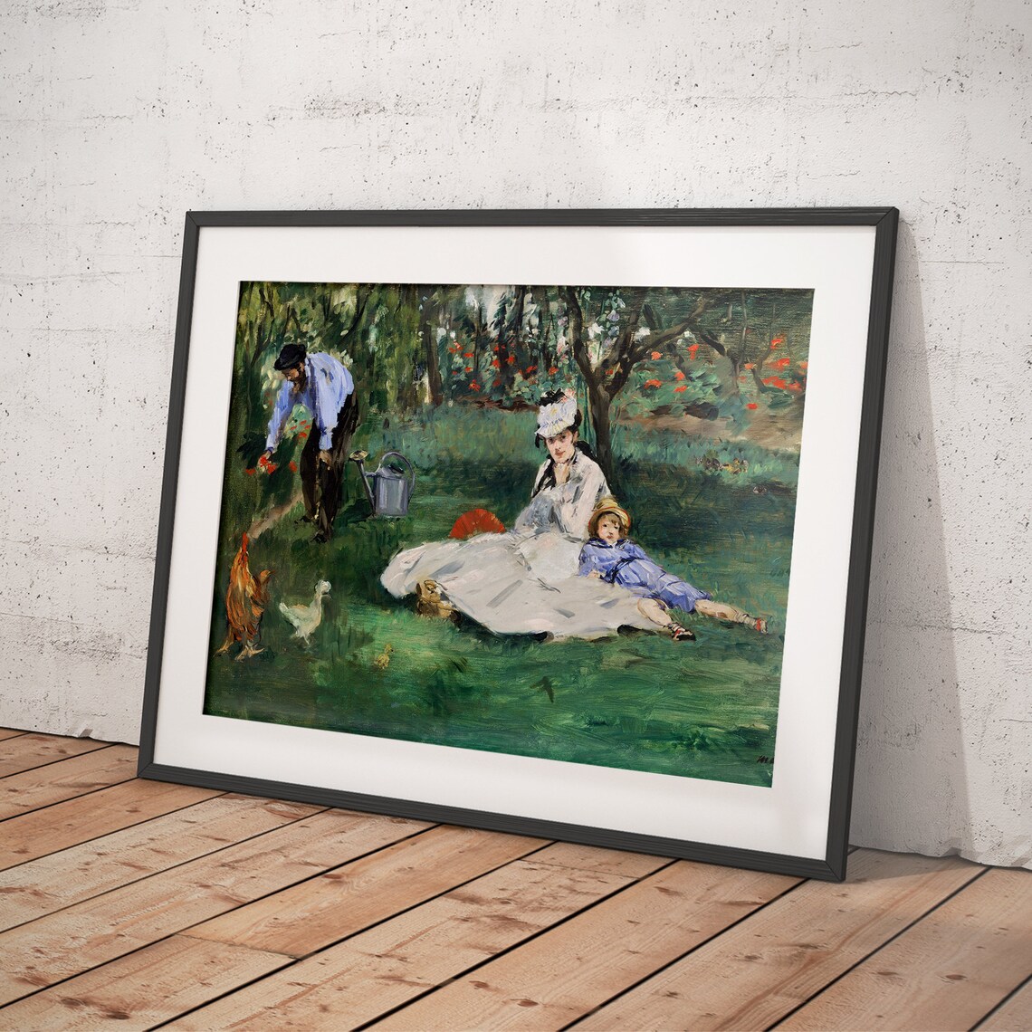 Claude Monet The Monet Family in the Garden Impressionist Art Poster - Image 4