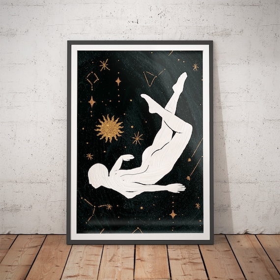 Female Celestial No5 Boho Nude Figure Art Print
