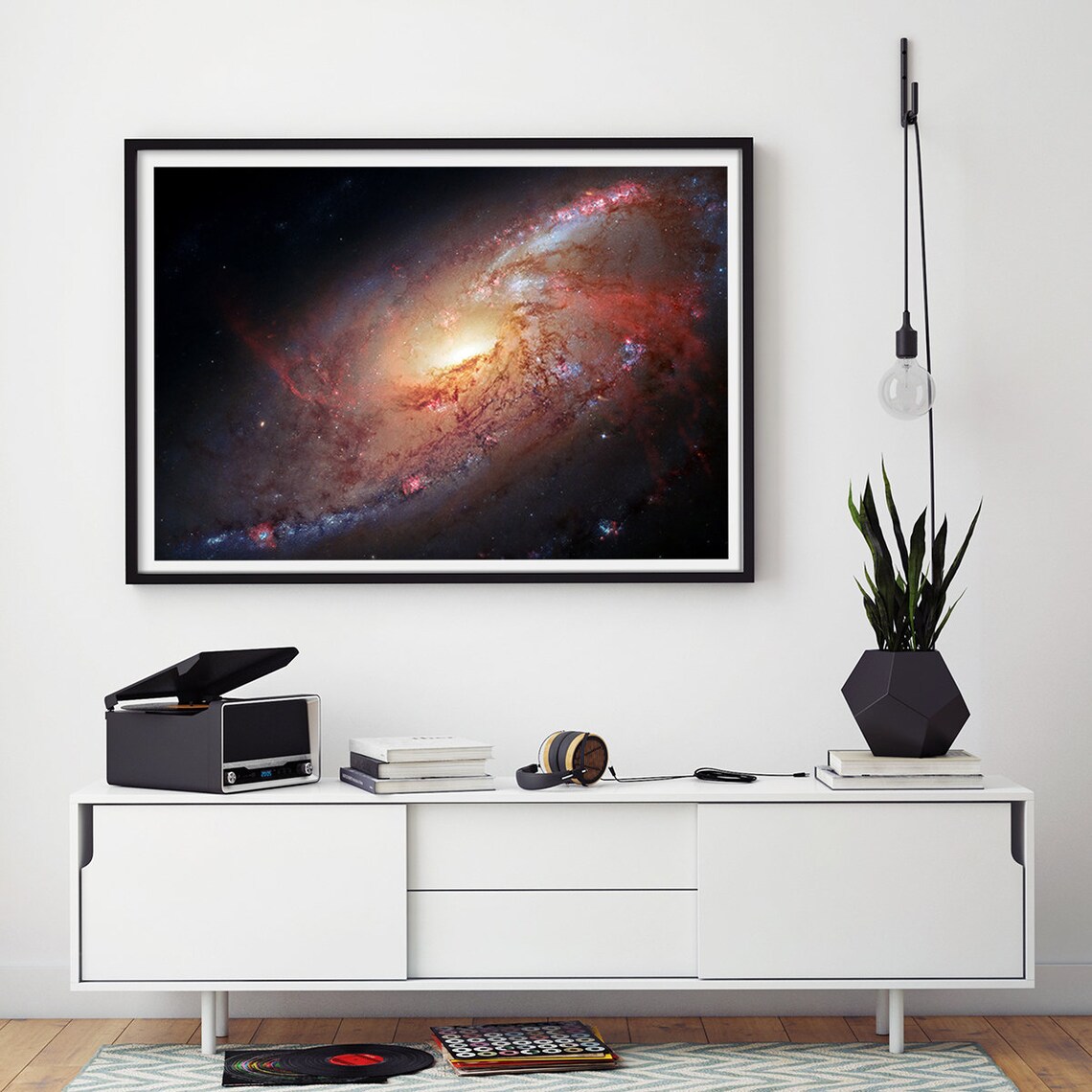 Hubble M106 Galaxy Art Print, Space Decor - Image 3