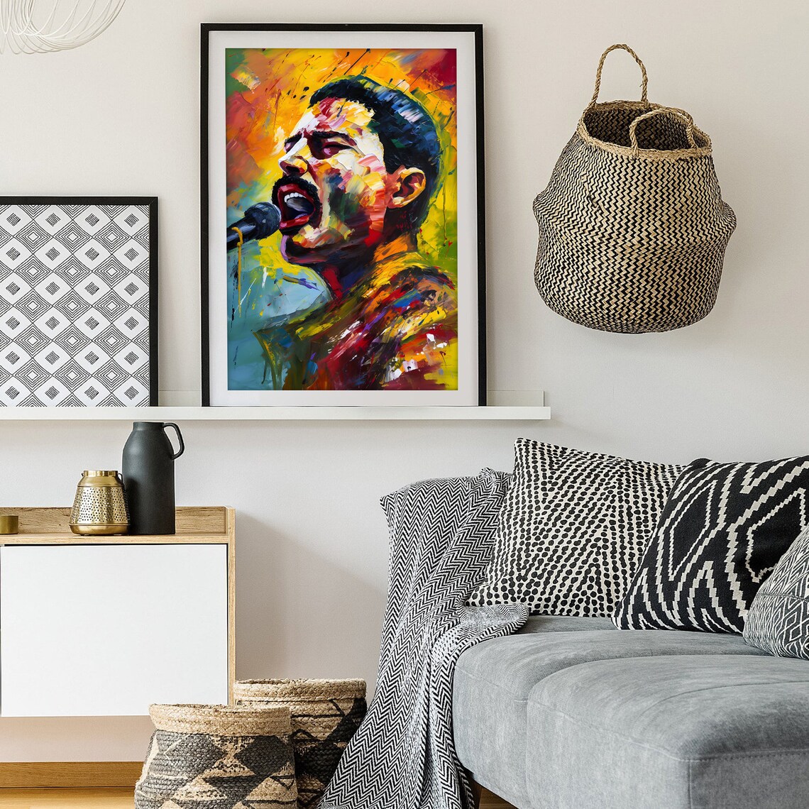 Freddie Mercury Fiery Singing Abstract Queen Rock Legend Poster - Image 2