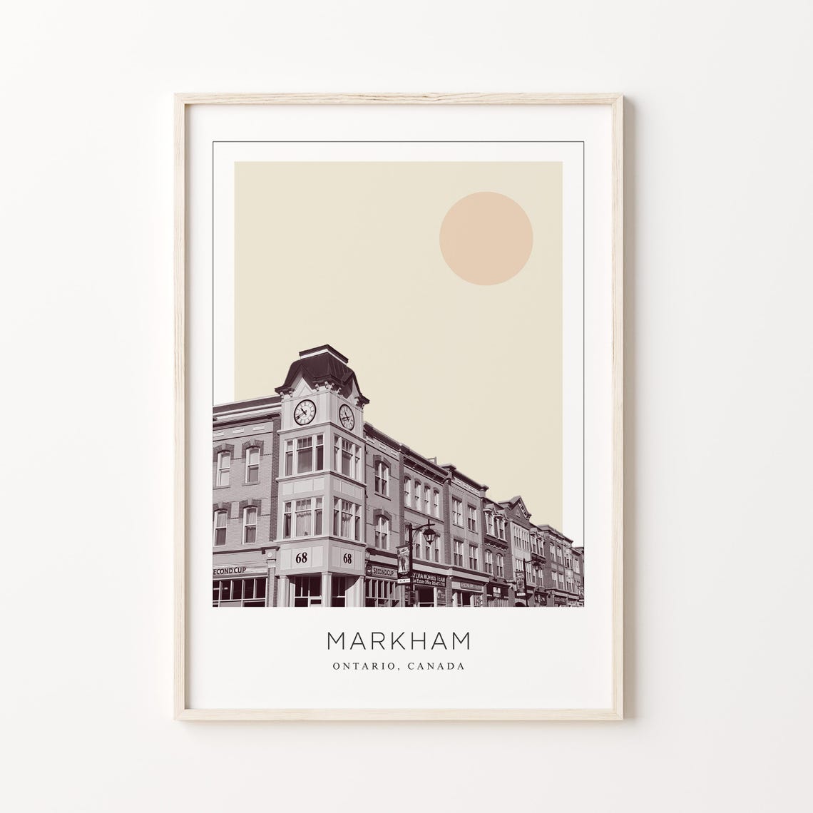 Markham Ontario Historic Clock Tower Minimalist Travel Poster