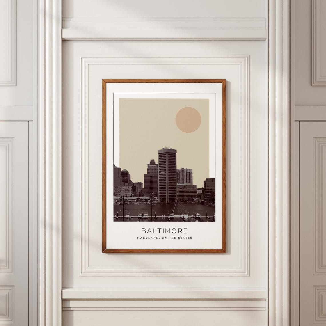 Baltimore Maryland Inner Harbor Skyline Minimalist Travel Poster - Image 2