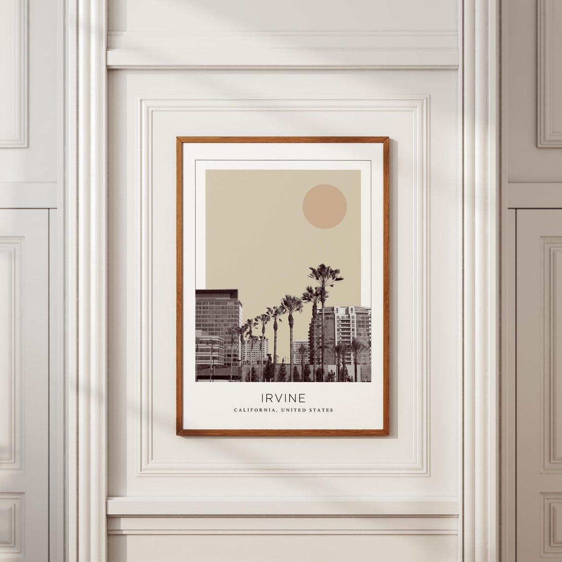 Irvine California Palm Lined Towers Minimalist Travel Poster - Image 2