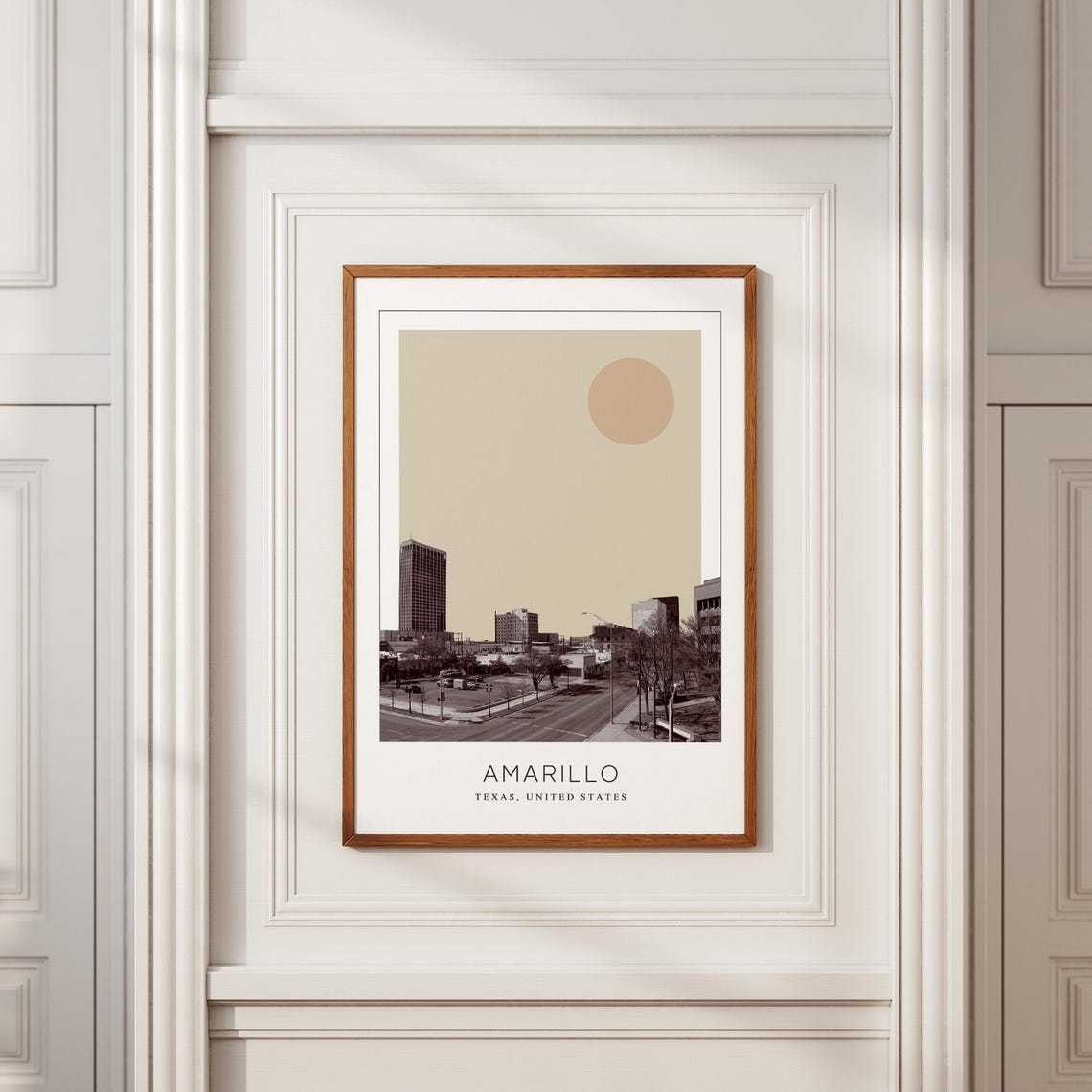 Amarillo Texas Downtown Street Scene Minimalist Travel Poster - Image 2