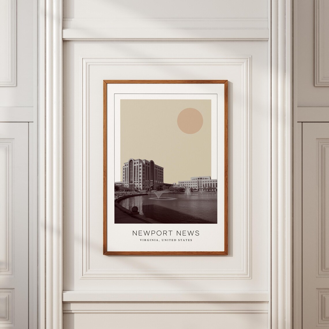 Newport News Virginia Fountain Plaza Minimalist Travel Poster - Image 2