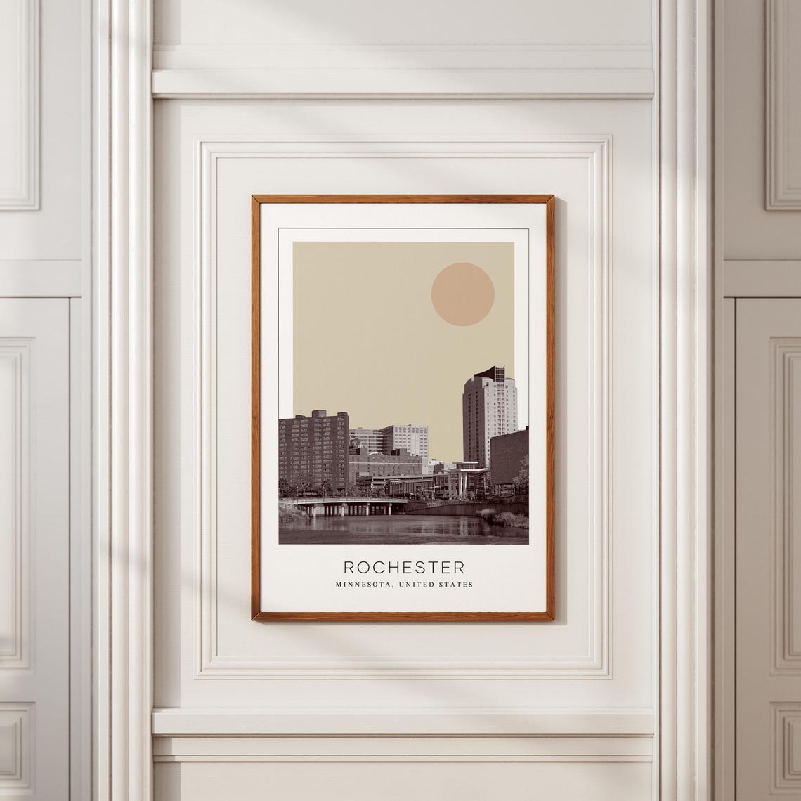 Rochester Minnesota River Downtown Minimalist Sun Travel Poster - Image 2