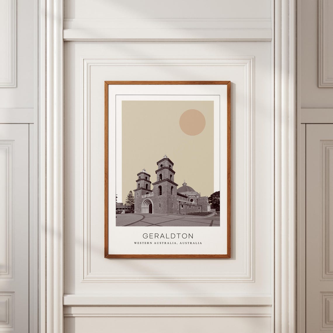 Geraldton Western Australia Twin Towered Stone Cathedral Poster - Image 2