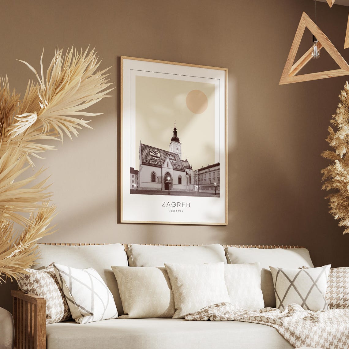 Zagreb Croatia St Marks Tiled Church Minimalist Travel Poster - Image 3