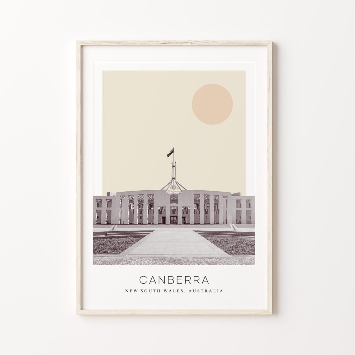 Canberra Australia Parliament House Minimalist Travel Poster