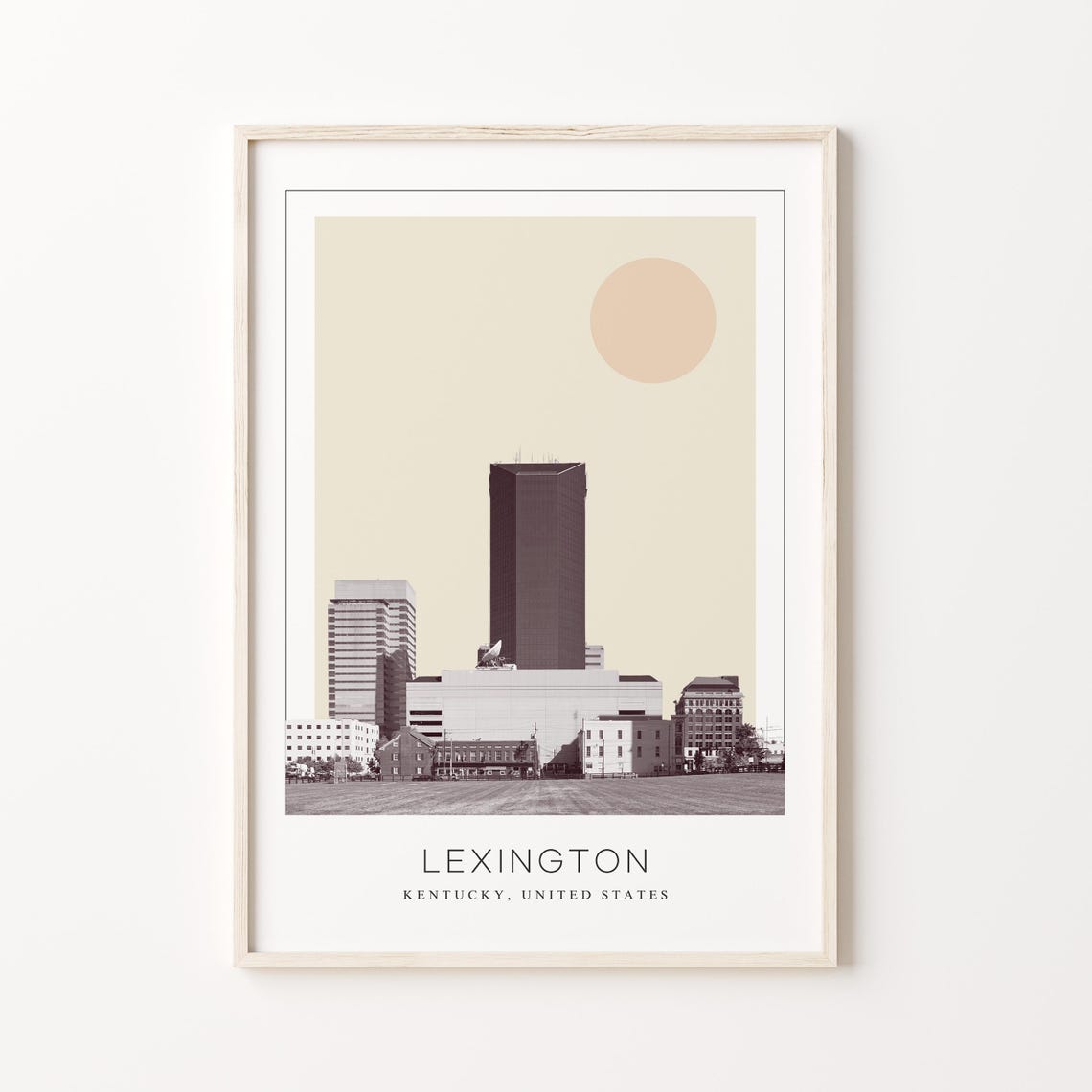 Lexington Downtown Office Skyline Minimalist Kentucky Travel Poster