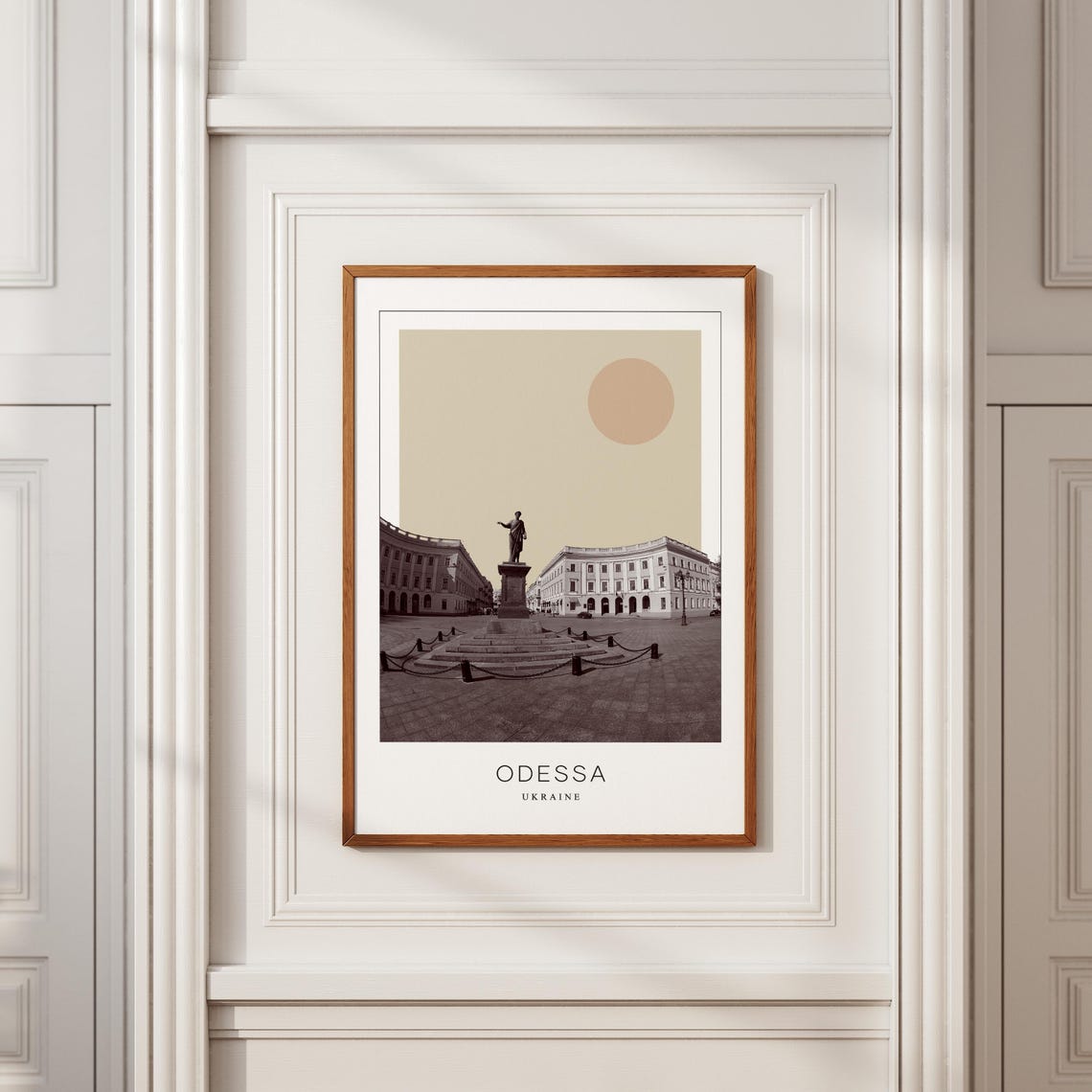 Odessa Statue Square Minimalist Black And White Travel Poster - Image 2