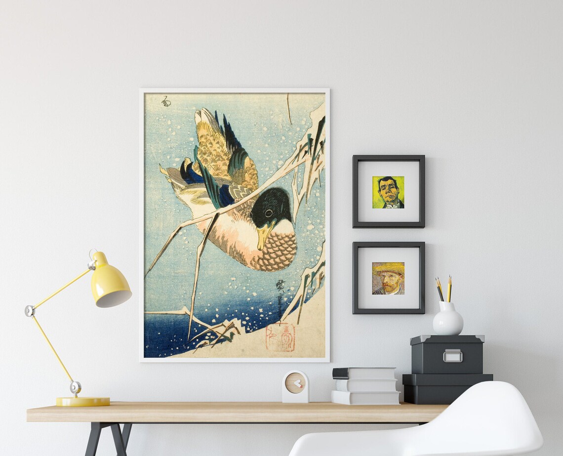 Hiroshige Wild Duck Woodblock Close Up Bird Detail Japanese Art Print - Image 4