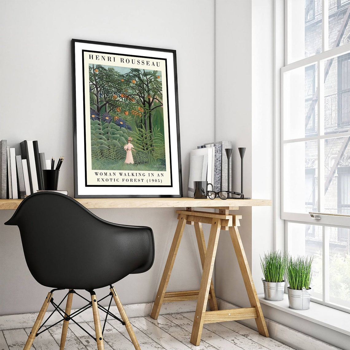 Henri Rousseau Woman Walking in an Exotic Forest 1905 Jungle Print - Image 2