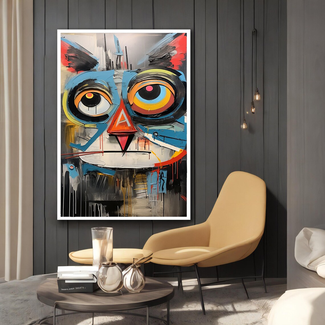 Abstract Graffiti Cat Art Print, Modern Decor - Image 2