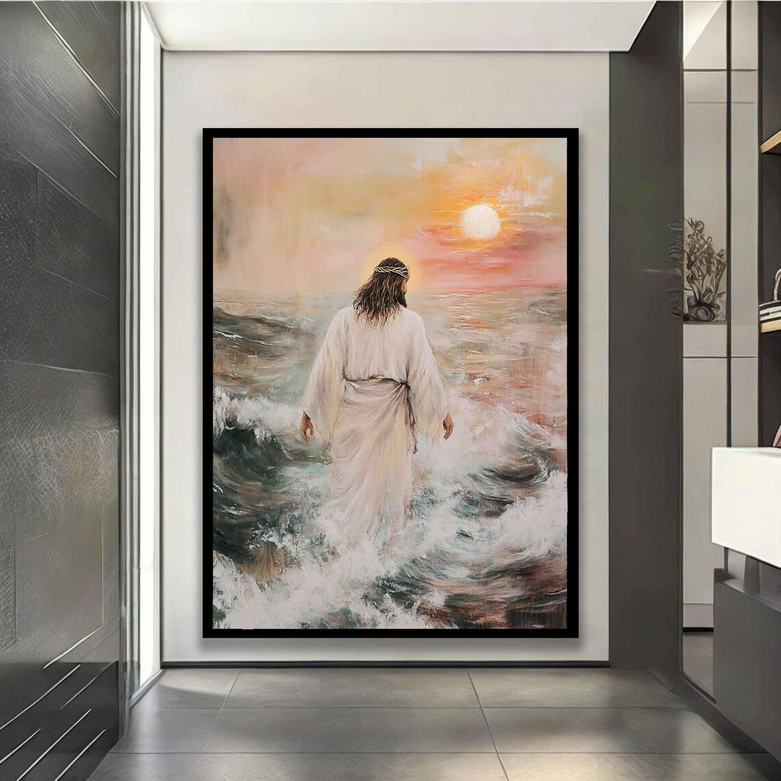Jesus Sunset Landscape, Christian Wall Decor - Image 5