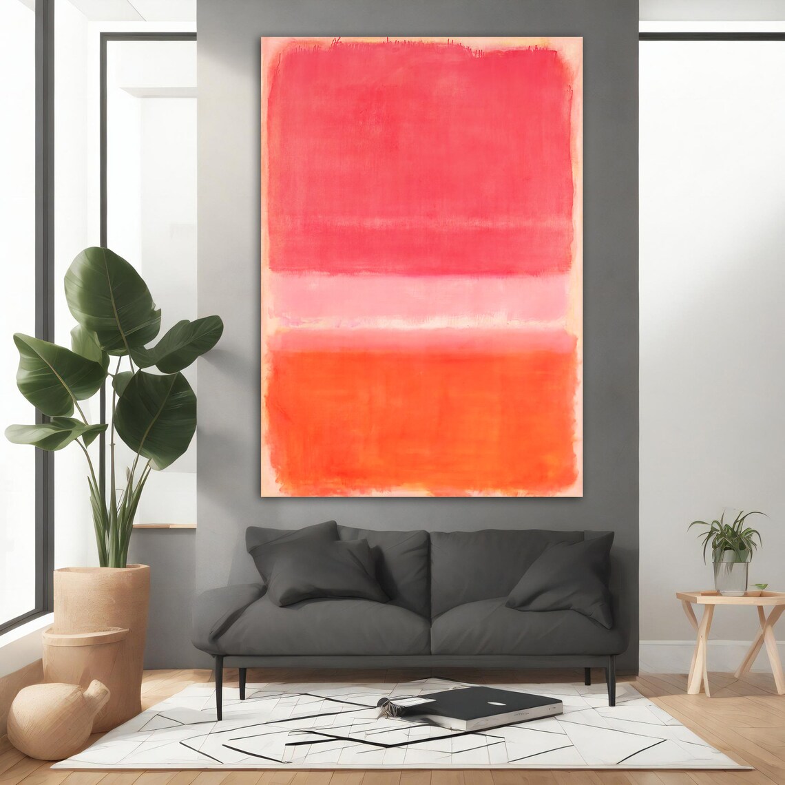 Mark Rothko Red Orange Colorful Mix Rothko Art Mark Rothko Wall Art With Different Frame Options For Your Home And Office - Image 5