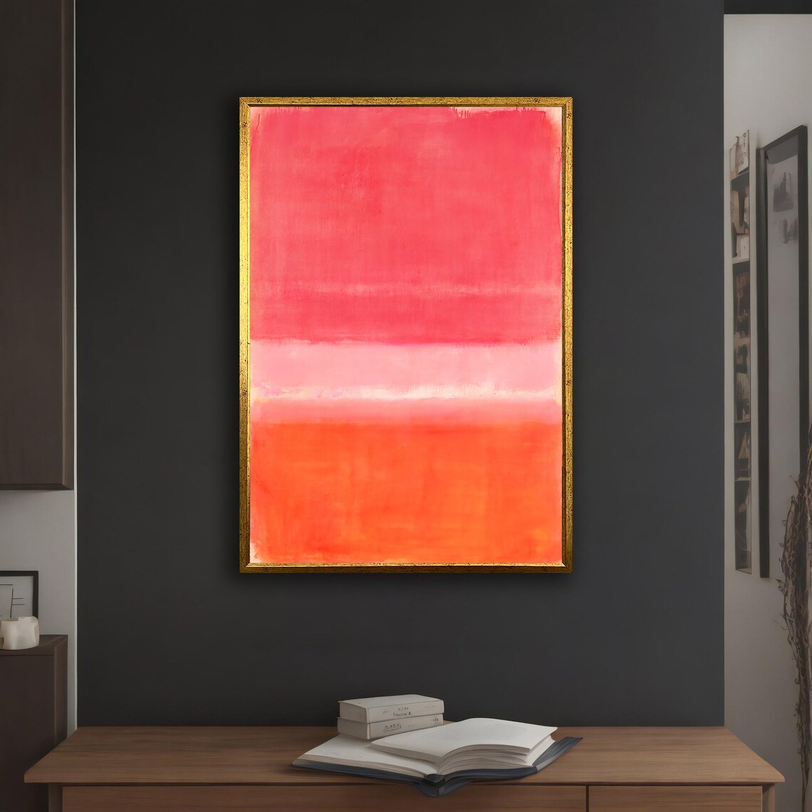 Mark Rothko Red Orange Colorful Mix Rothko Art Mark Rothko Wall Art With Different Frame Options For Your Home And Office - Image 3