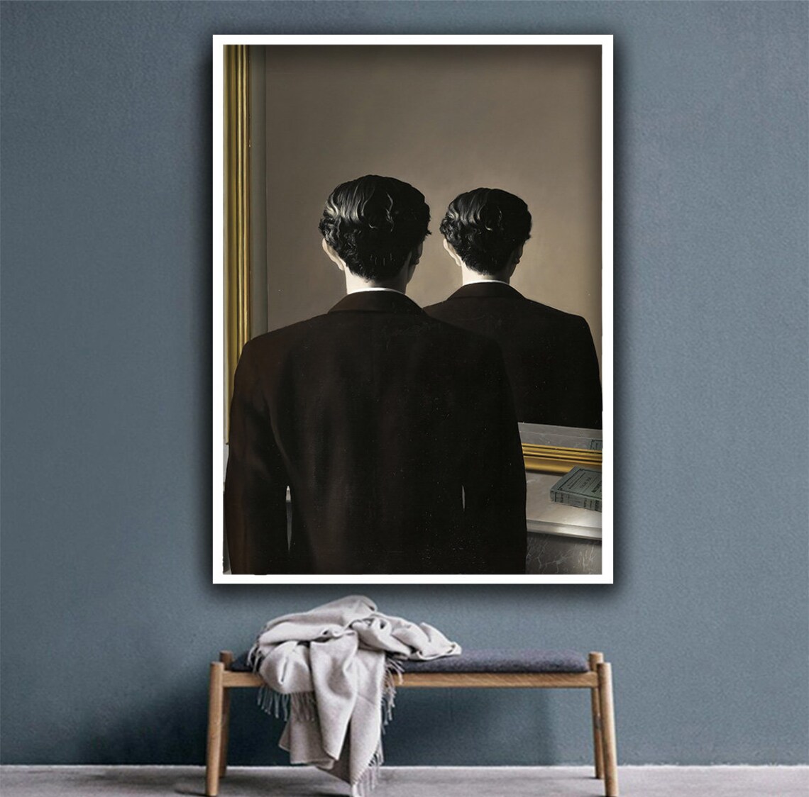 Ren Magritte Man With Mirror Poster Art Print - Image 4