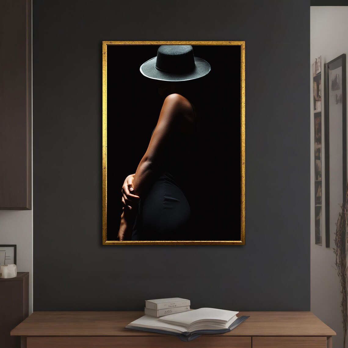 Mysterious Woman In Black Hat, Art Print - Image 5