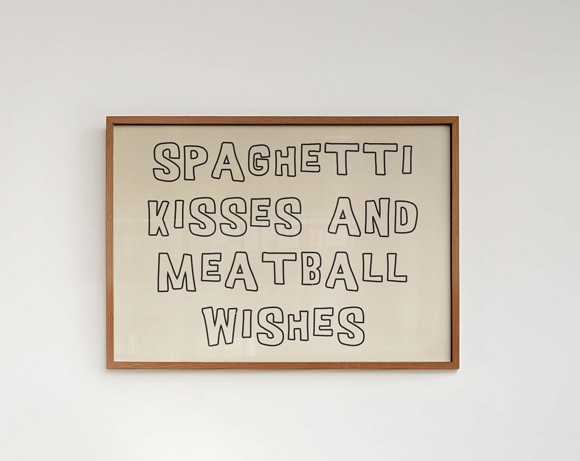 Funny Pasta Poster, Modern Kitchen Decor