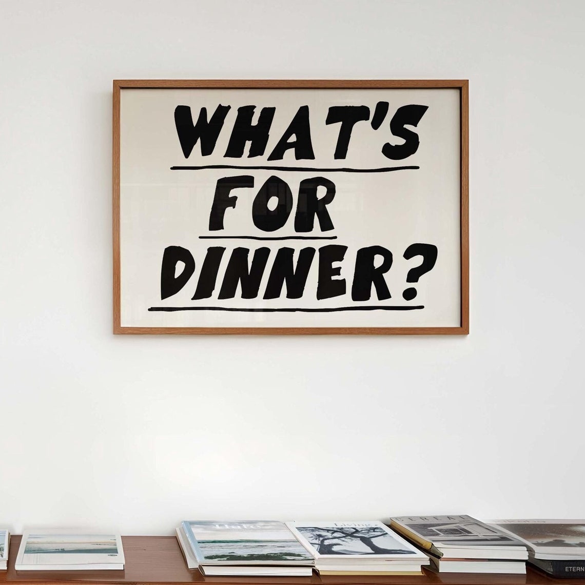 Whats For Dinner Bold Black Typography Funny Kitchen Decor Poster - Image 3