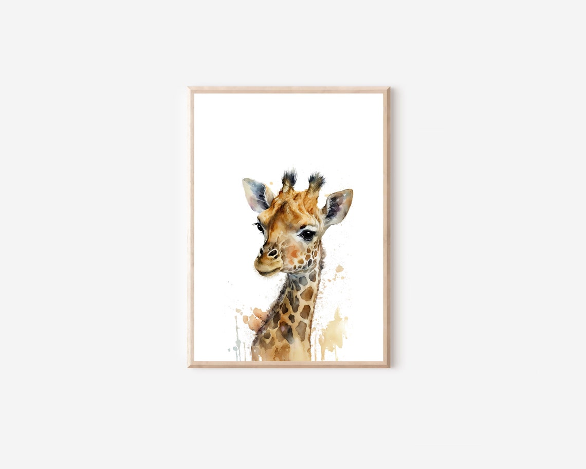 Giraffe Animal Print For Nursery Baby Safari Animal Nursery Safari Animal Watercolor Wall Art Animal Nursery Wall Decor - Image 4