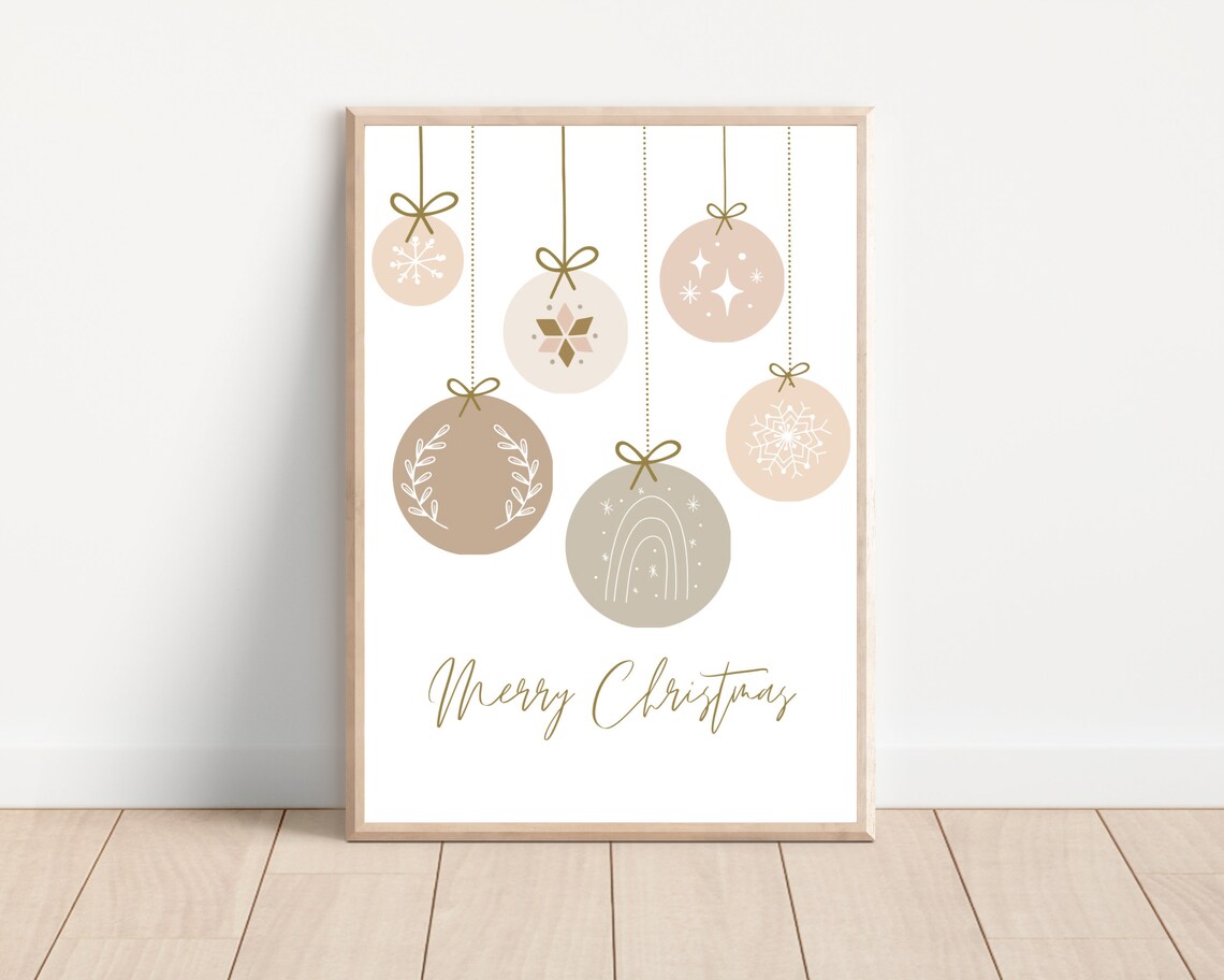 Boho Pastel Christmas Tree Ornament Art Print
