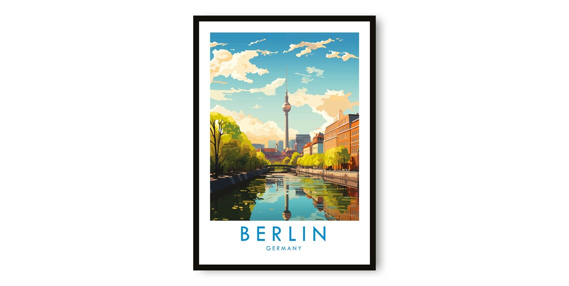 Berlin Travel Poster, Germany Decor Art Print