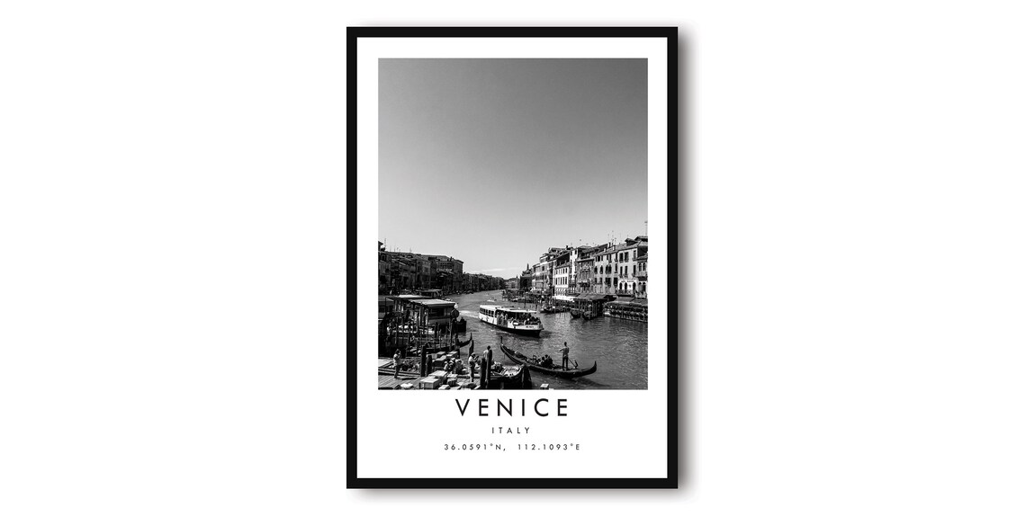 Venice Minimalist Travel Poster, Italy Wall Art