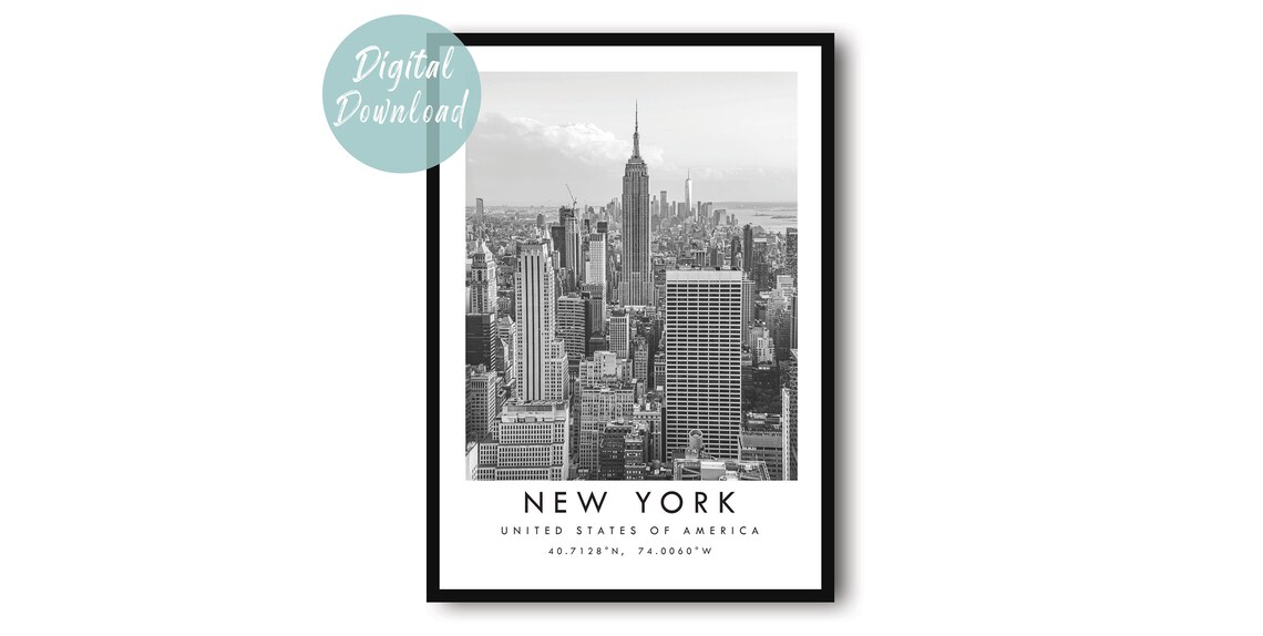 New York USA Travel Poster, City Wall Art Print
