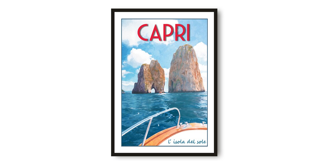 Capri Italy Minimalist Travel Poster Art Print