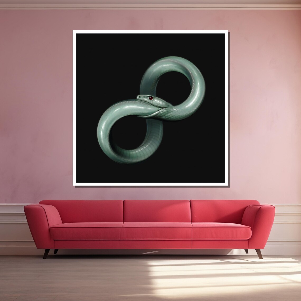 Jade Green Ouroboros Snake Infinity Symbol Moody Dark Poster - Image 3