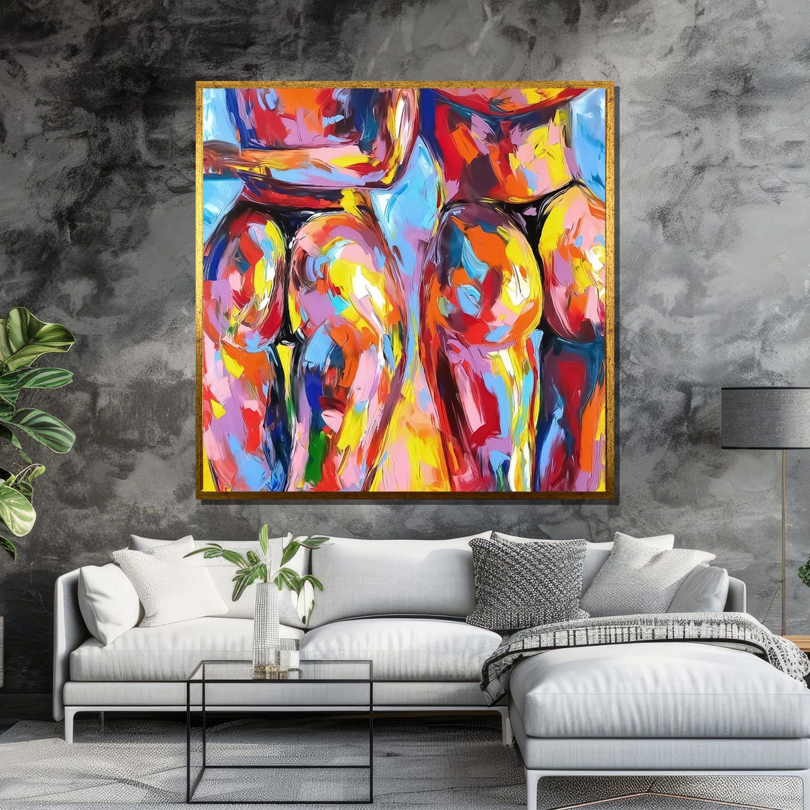 Colorful Abstract Nude Painting Vibrant Modern Art For Home Wall Decor - Image 6