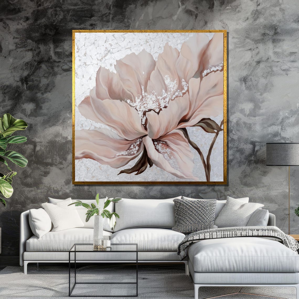 Blush Pink Flower with Silver Accents Floral Poster for Bedroom - Image 6