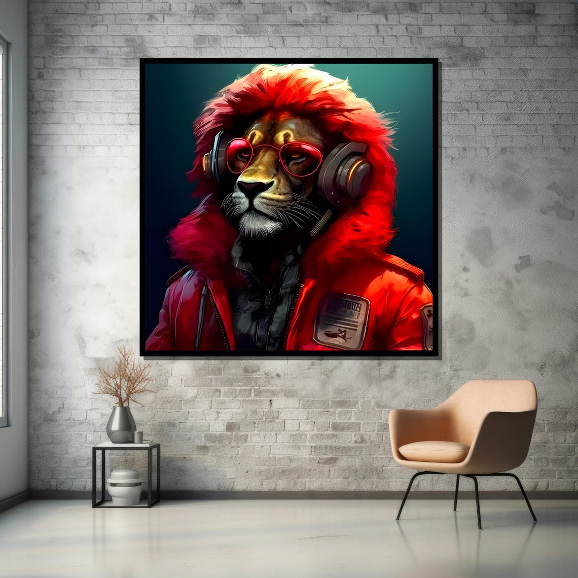 Stylish Lion Painting Art Majestic King Of The Jungle In Trendy Outfit A Bold And Unique Wall Decoration - Image 5