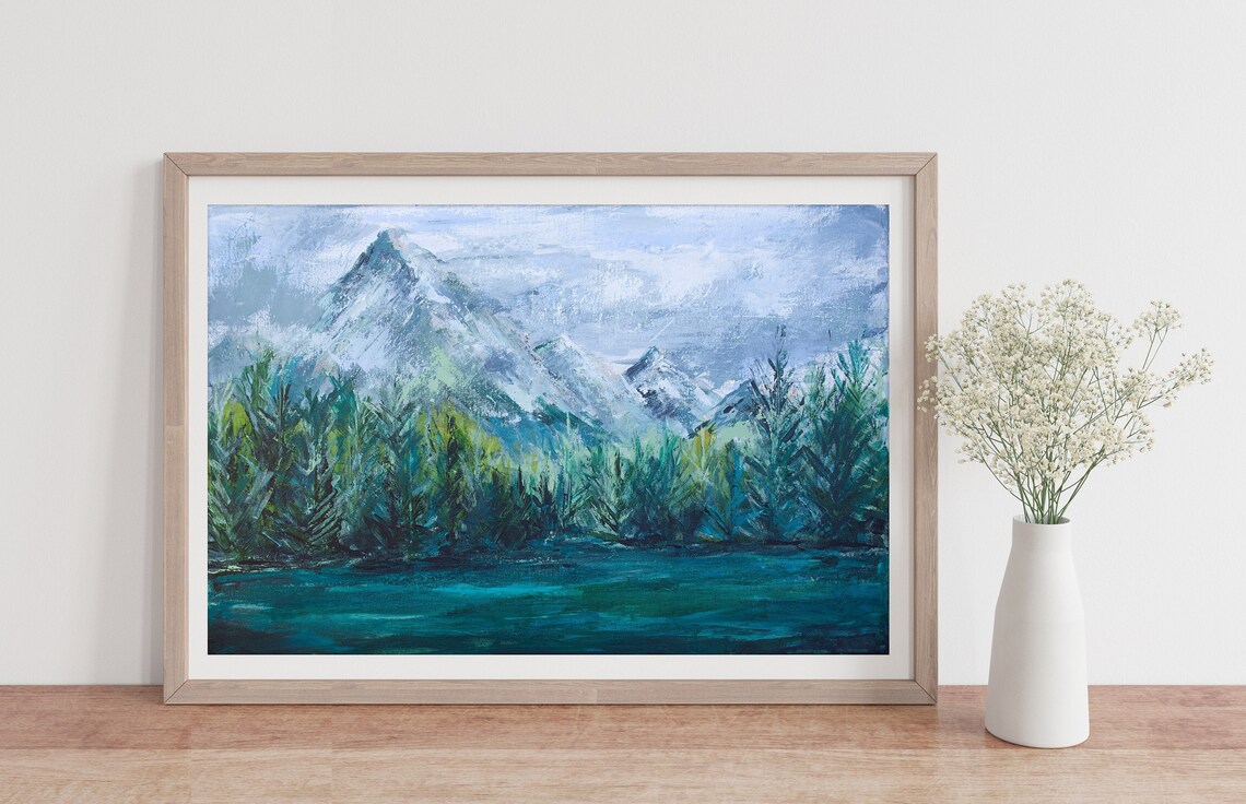 Mountain Forest Art Print By Katie Jobling