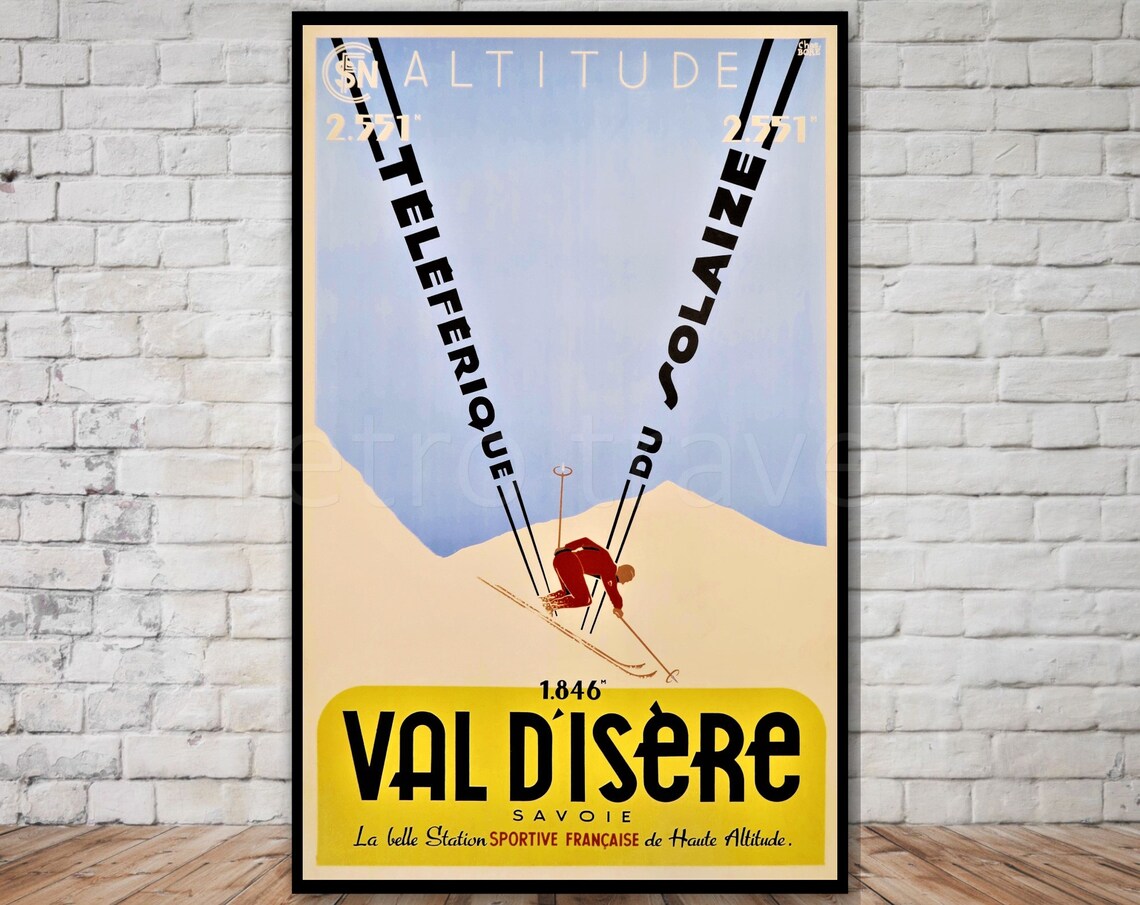 Val Disere French Ski Resort Travel Poster