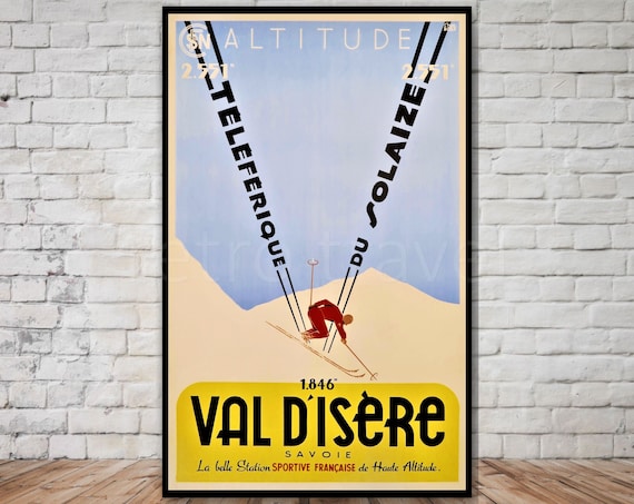 Val Disere French Ski Resort Travel Poster
