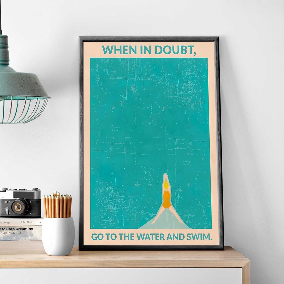 Swimming Girl, When In Doubt Go to the Water Poster - Image 3