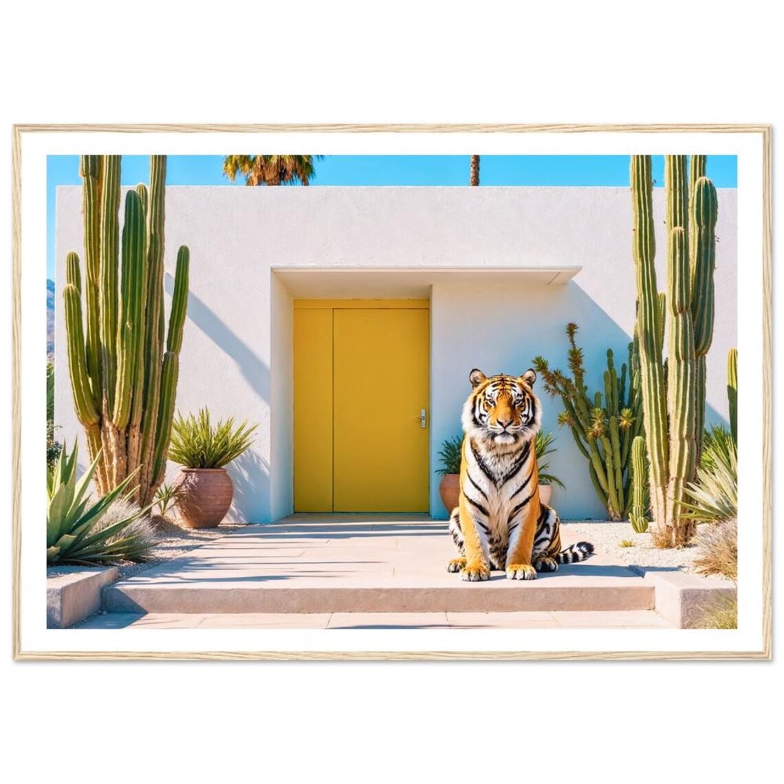 Tiger In Palm Springs Modern Desert Art Print