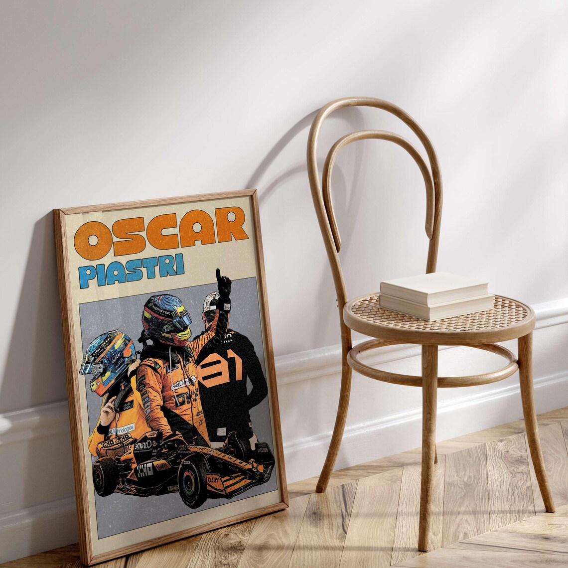 Oscar Piastri Formula 1 Retro Racing Travel Poster - Image 2
