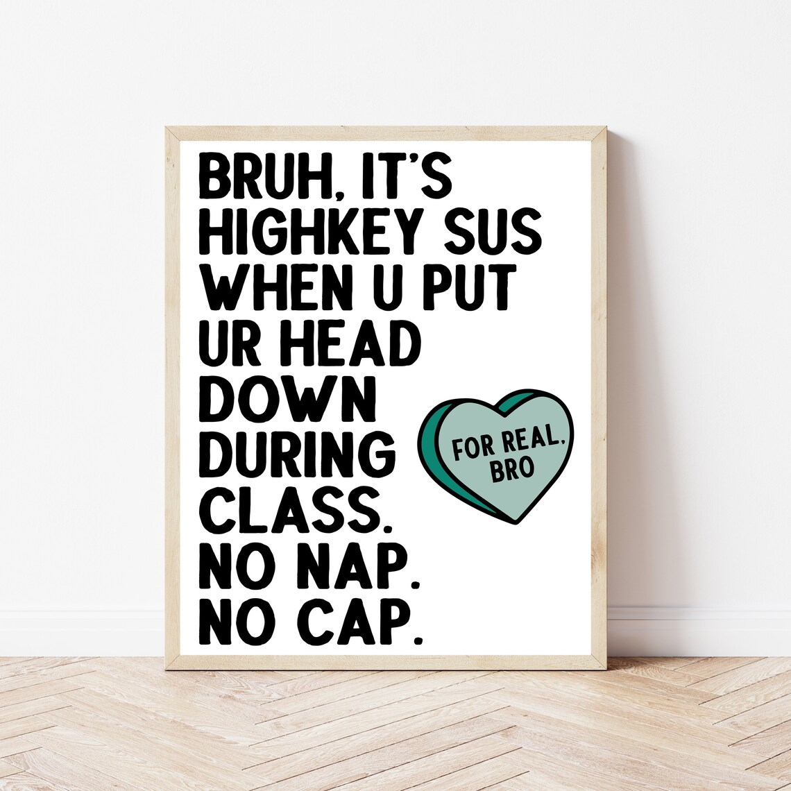 Middle School Math Classroom Poster, Funny School Art