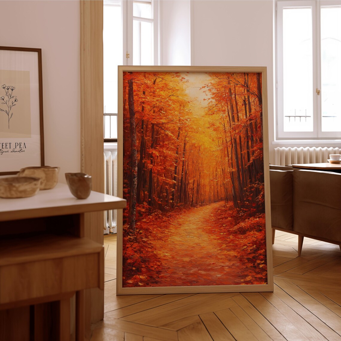 Impressionist Autumn Path Wall Art Vintage Oil Painting Print Framed Or Unframed Poster Timeless Home Office Dcor