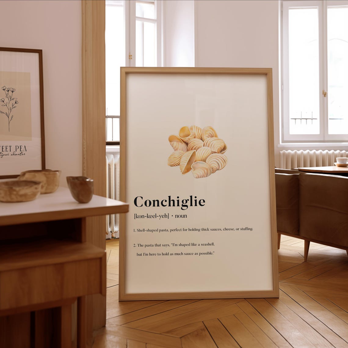Conchiglie Definition Funny Kitchen Decor Pasta Lover Poster