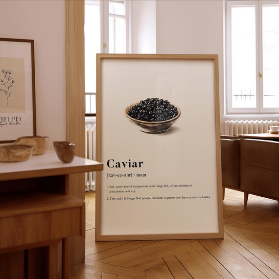Caviar Definition Gourmet Food Dictionary Quote Kitchen Decor Print