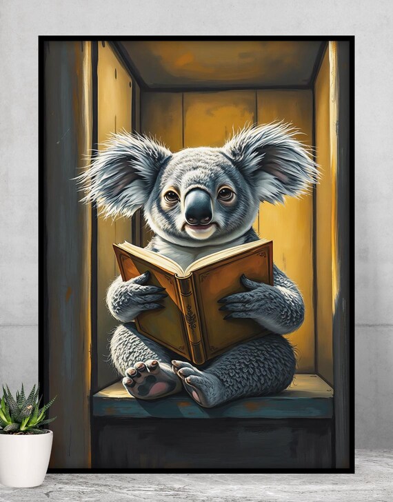 Koala Bear Bathroom Wall Decoration, Animal Illustration