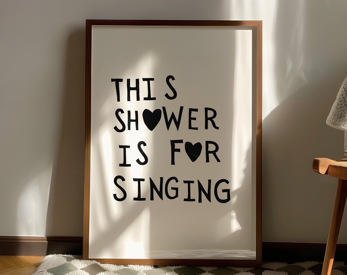 This Shower Is For Singing, Minimalist Bathroom Poster - Image 4