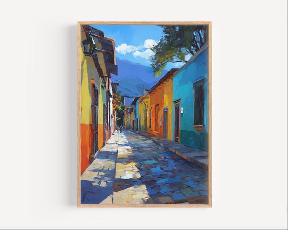 Oaxaca Mexico Oil Painting Print Mexican Poster Or Canvas Paint Style Wall Art Travel Gift